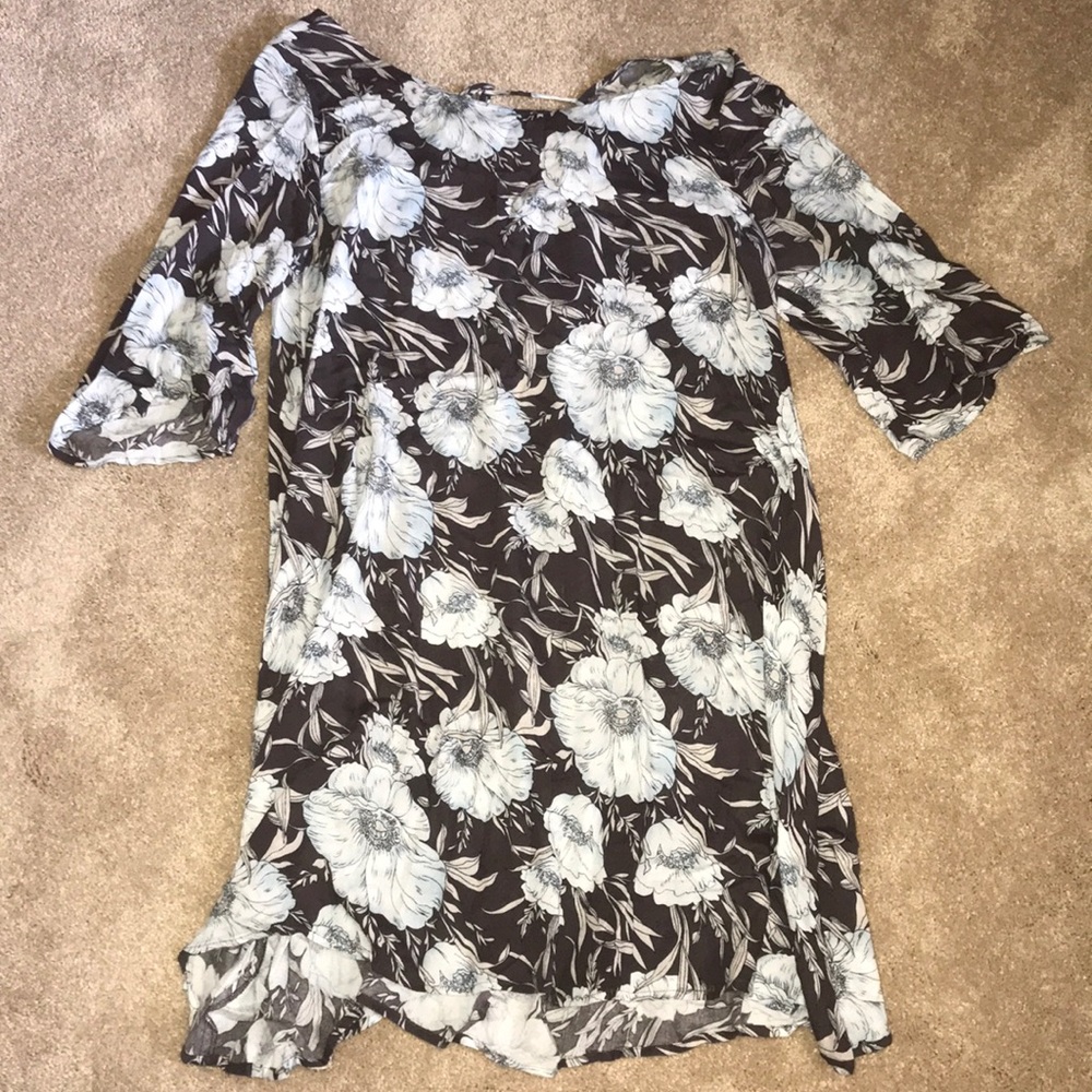 Brown floral dress